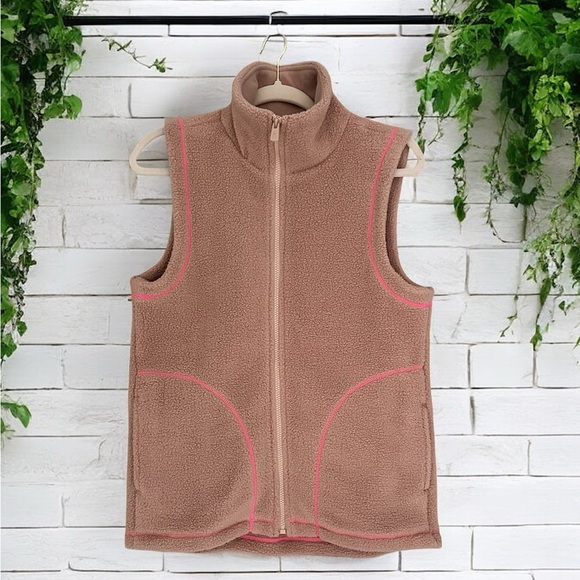 Dudley Stephens Jackets & Blazers - Dudley Stephens Hayes Vest Khaki Neon Pink Sherpa Fleece Small